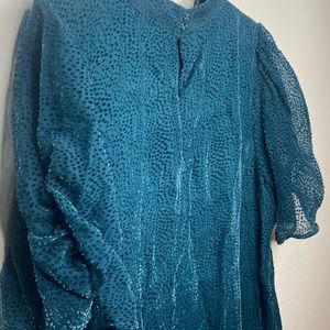 Textured high-neck blouse